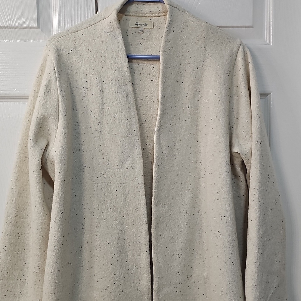Madewell Women's Wool Open Cardigan Longline Speckled Minimalist Business Small
